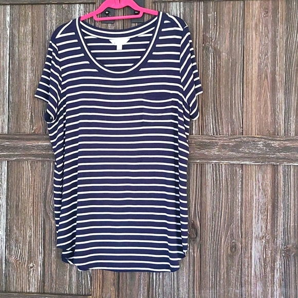 Market & Spruce Tops - Market & Spruce Navy/White T-shirt